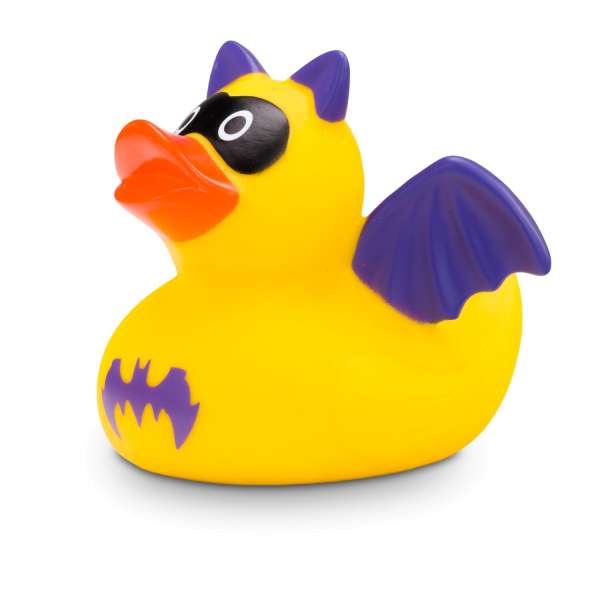 Werbeente Batduck Superheld gelb-lila