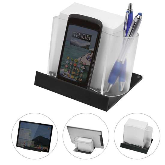 Smartphone- / Tabletständer mit Zettelbox