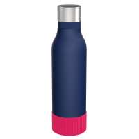 Flasche blau, Hülle magenta