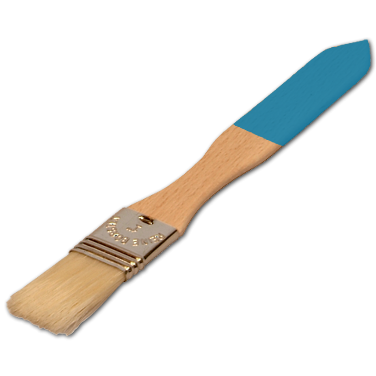 Haushaltspinsel, flach, 1 Zoll, mit farbigem Griff, himmelblau, aus Holz 20 cm
