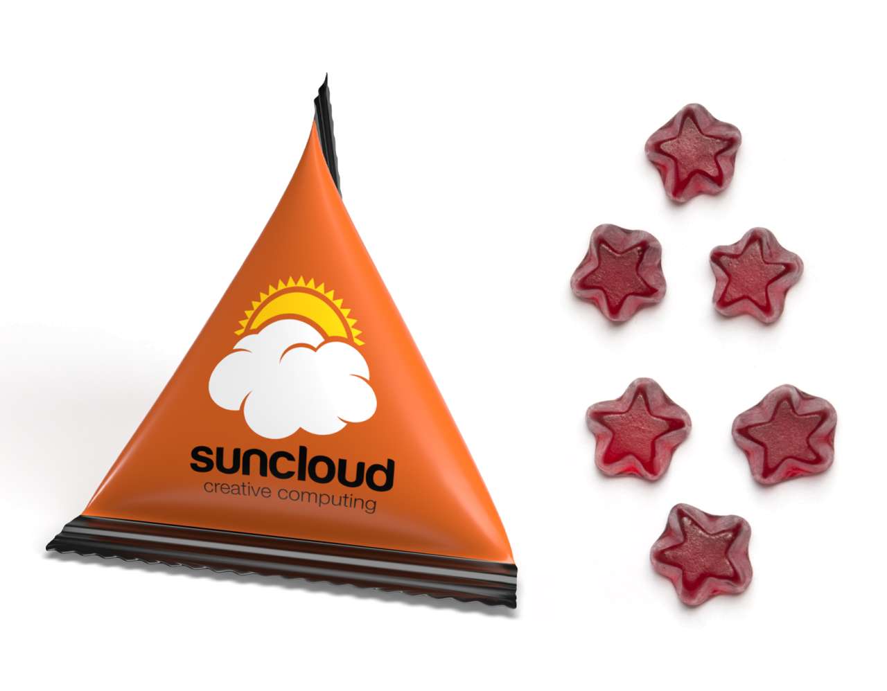 Mini Tetraeder Fruchtgummi