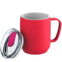 Becher rot, Deckel magenta