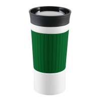 Becher weiß, Hülle grün