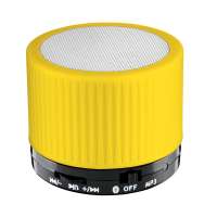 Lautsprecher schwarz, Gitter weiß, Hülle gelb