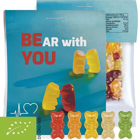 Bio Gummibärchen, ca. 15g, Express Midi-Tüte mit Werbereiter
