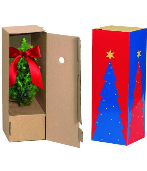 Schuber für Einzelversandkartonage kleine Weihnachtsbäumchen
