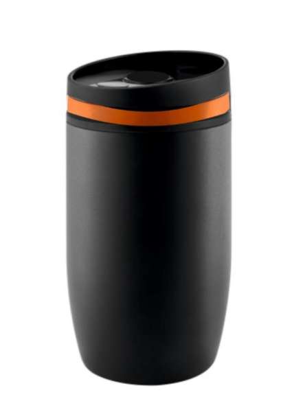 Metmaxx® Thermobecher "CremaOfficinaNero" schwarz / Ring schwarz