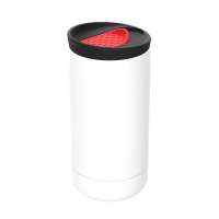 Becher weiß, Deckel rot