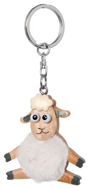 Schlüsselanhänger Tier mit Glupschaugen und Plüschfell