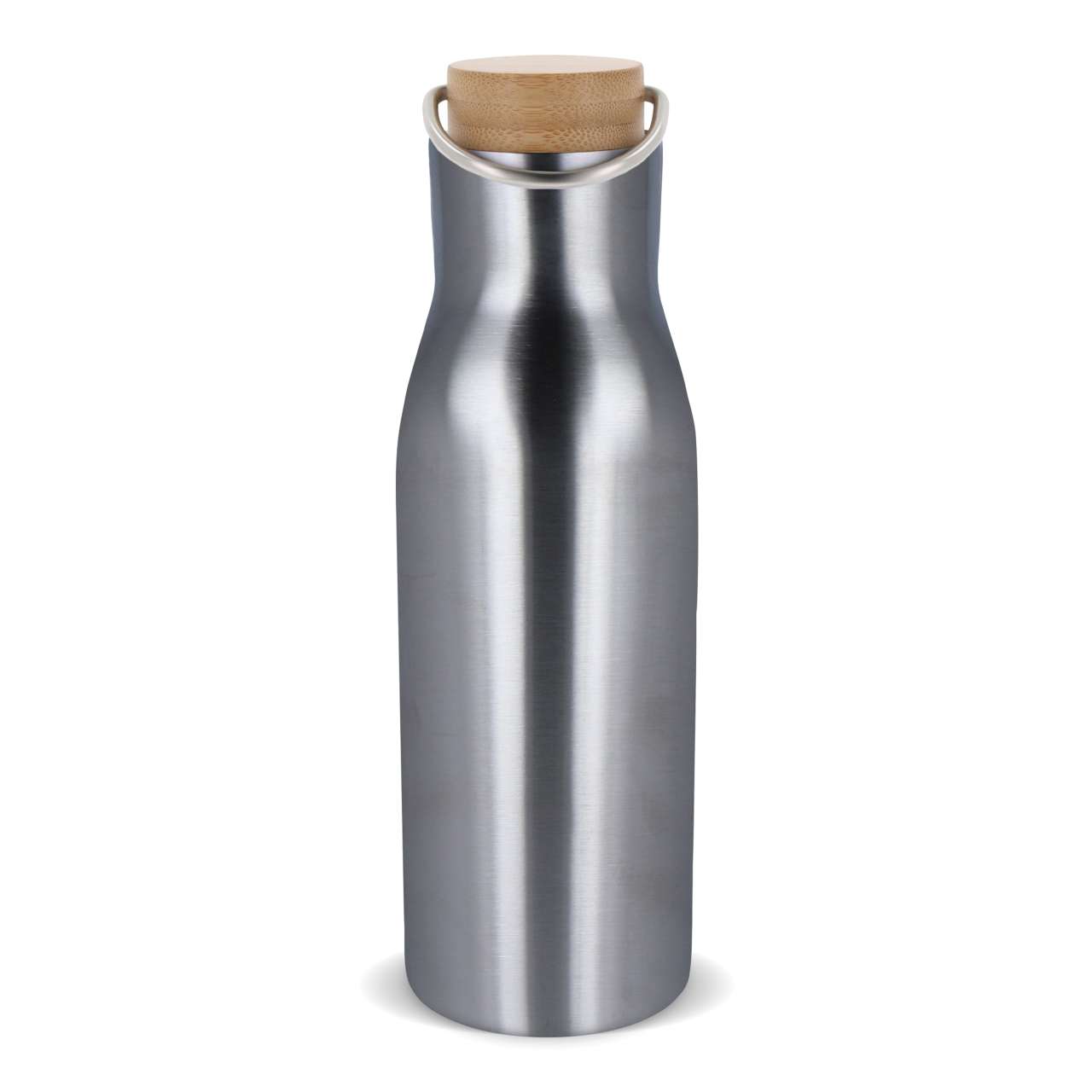 Isolier-Flasche mit Bambusdeckel, 500ml