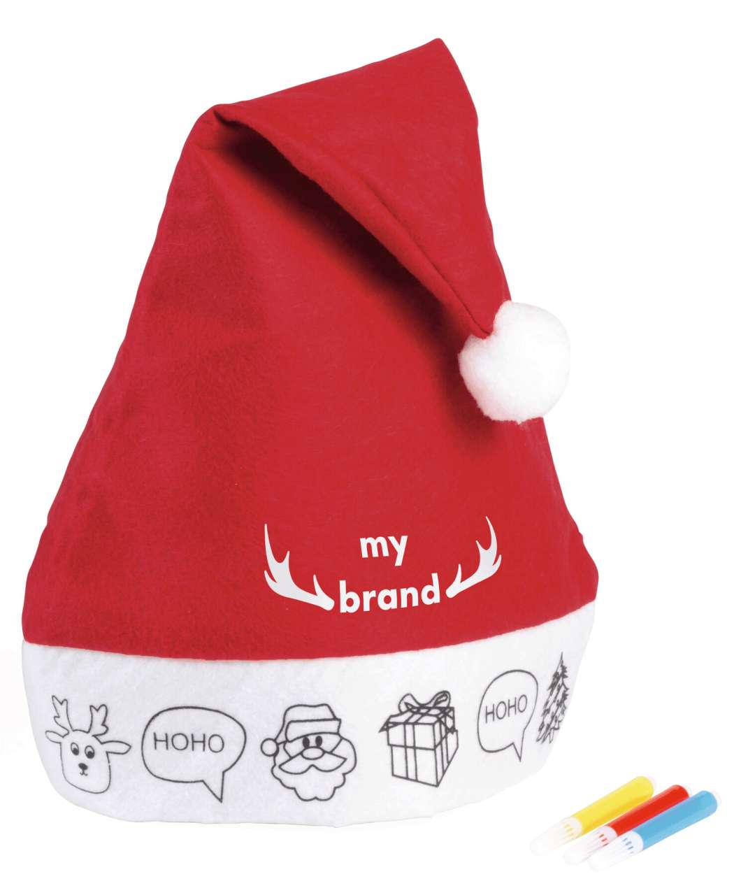 Bemalbare Filz-Weihnachtsmann-Mütze COLOURFUL HAT