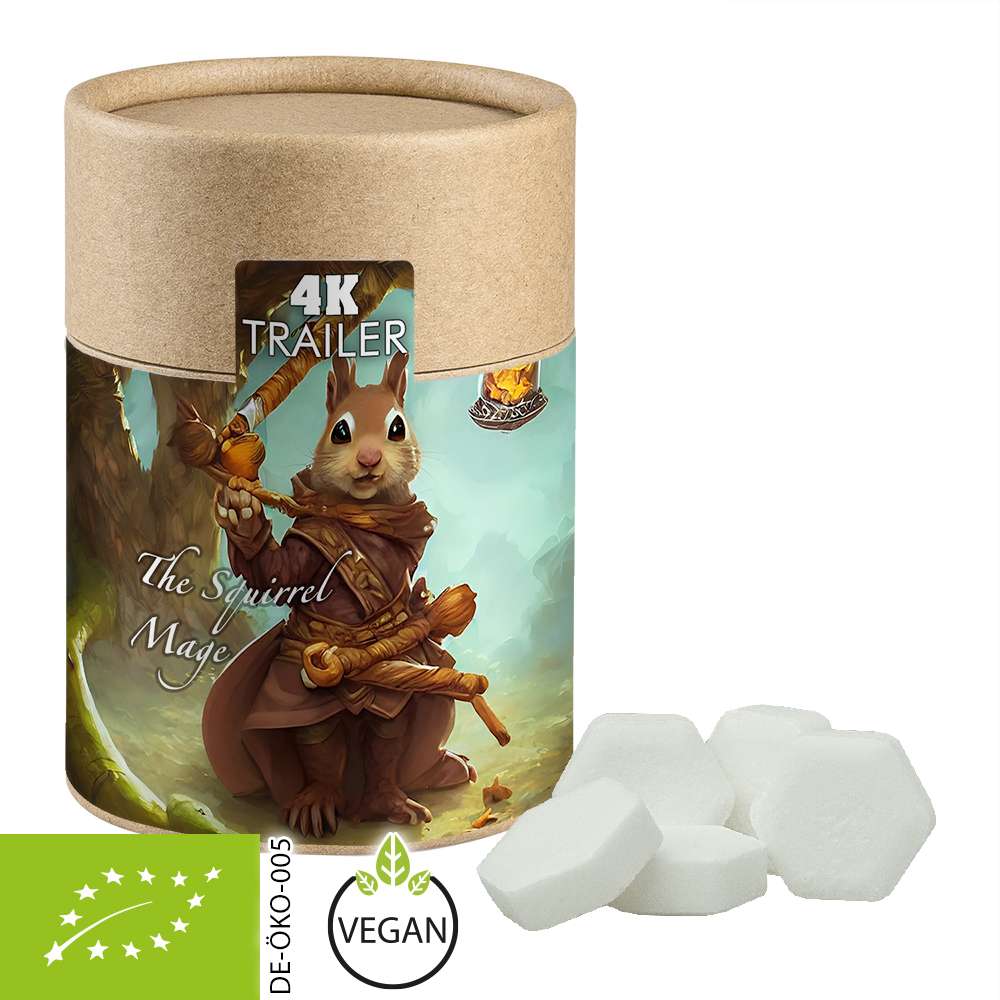 Bio Traubenzucker Orange Drops, ca. 80g, Kraftpapierdose Midi