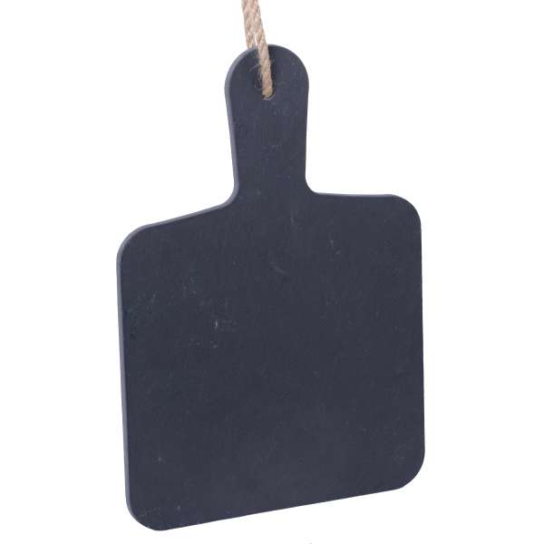 Schieferplatte mit Griff 26 x 18cm und Aufhängeband