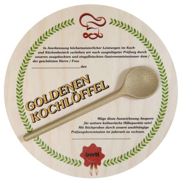 Goldener Kochlöffel bunt