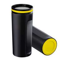 Becher schwarz, Ring gelb, Boden gelb