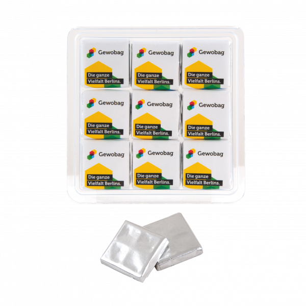 Transparente Box 9 x 5 gr. Barry Callebaut Schokolade