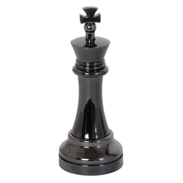 Black Cast Puzzle Chess King (König)***