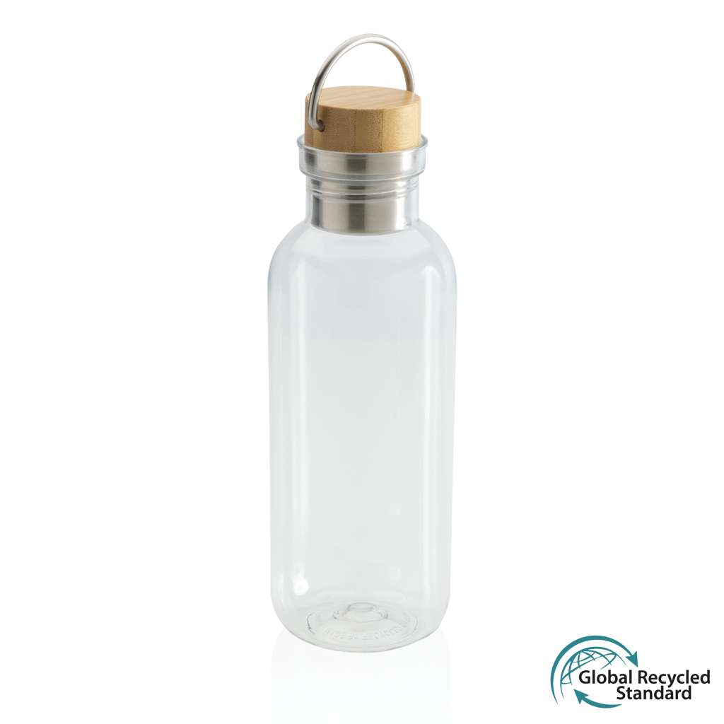 RCS rPET Flasche with Bambusdeckel und Griff