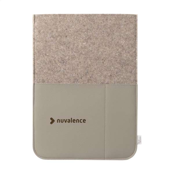 Recycled Felt & Apple Leather Laptop Sleeve 16"