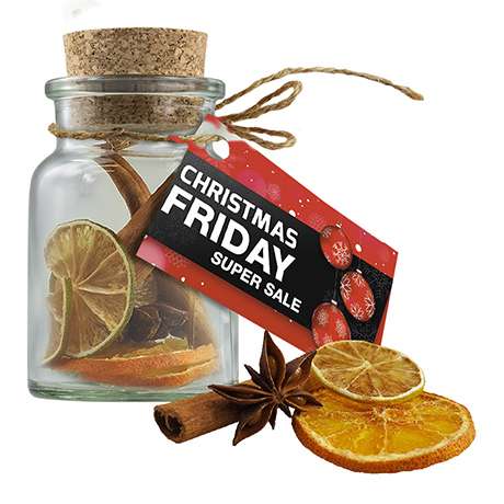 Duft-Deko, ca. 15g, Korkenglas mit Werbekarte