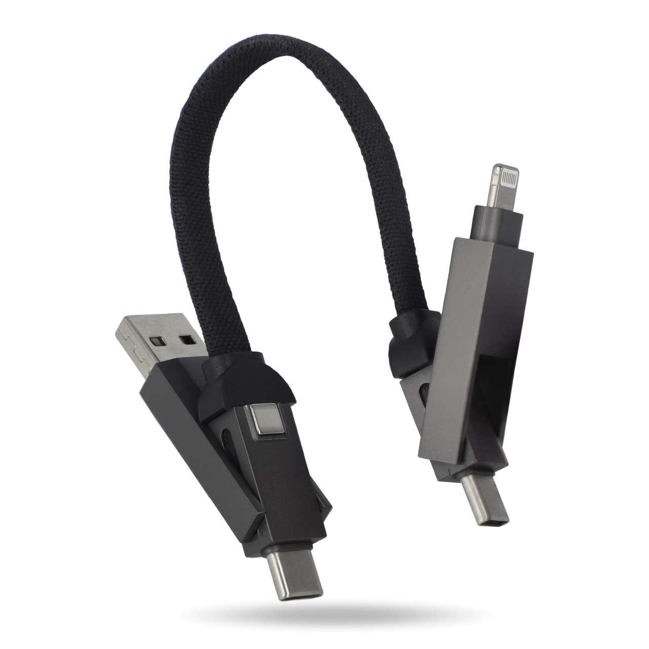 Multifunktionales 4-in-1 Kabel Schlüsselanhänger Größe 60 W