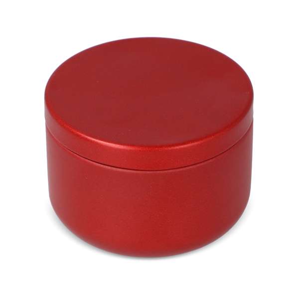 Candle in round recycled tin