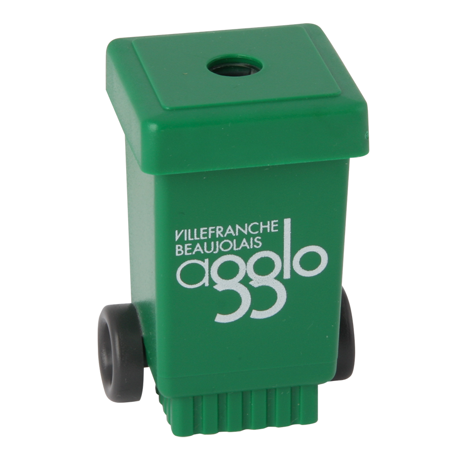 Bleistiftspitzer Mülltonne mit Rädern