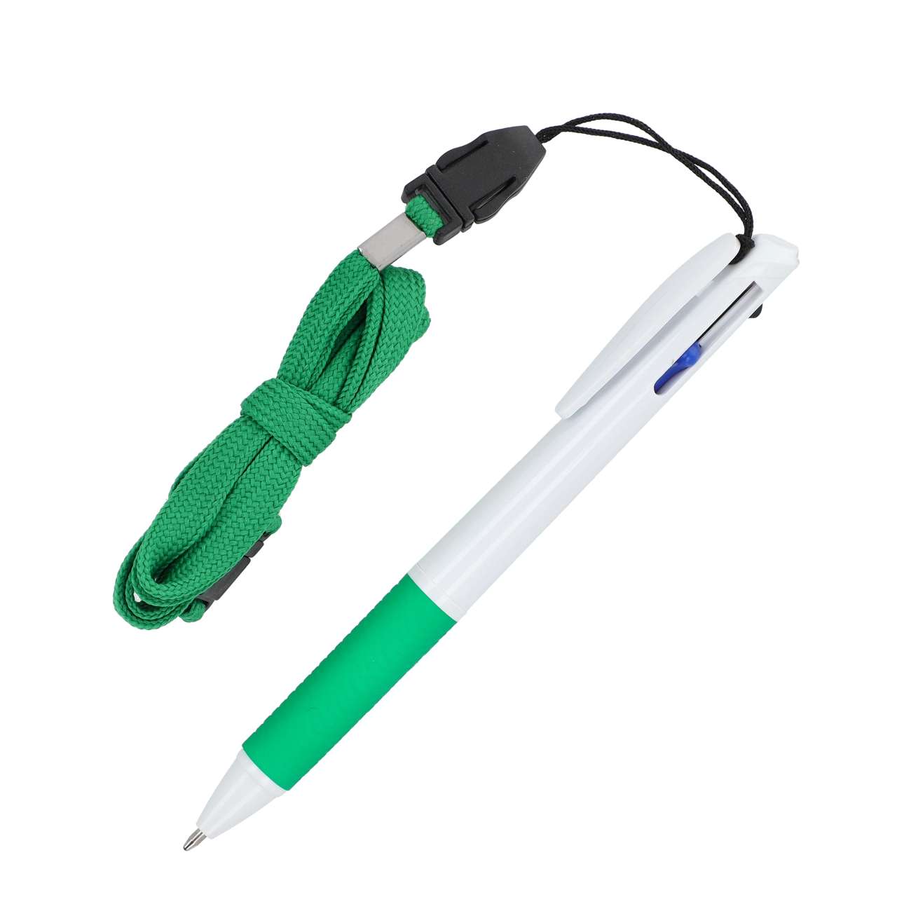 3-Farben-Stift mit Griffzone und Schlüsselband