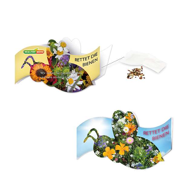 Bienen Klappkärtchen mit Samen - Standardmotiv