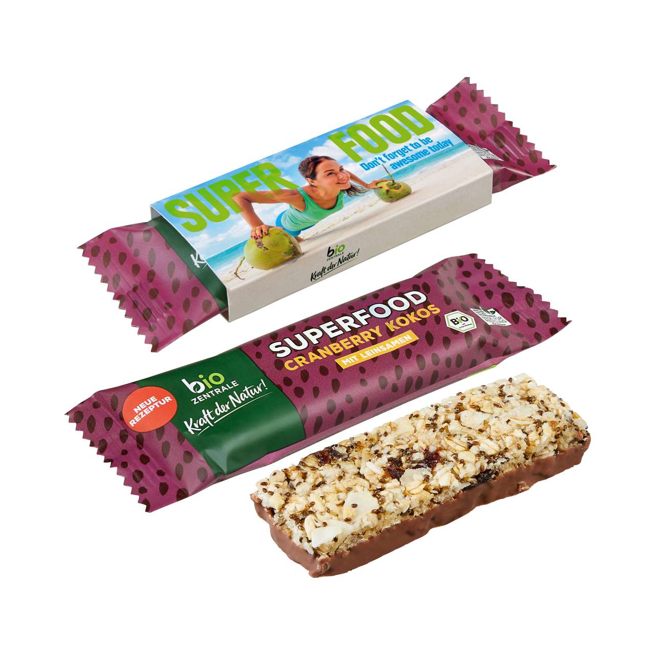 BIO Müsliriegel SUPERFOOD Cranberry + Kokos