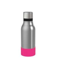 Flasche silber, Hülle magenta