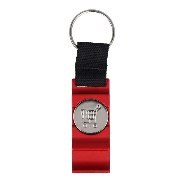 3-in-1-Flaschenöffner-Schlüsselanhänger-Einkaufswagenchip