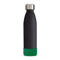 Flasche schwarz, Hülle grün