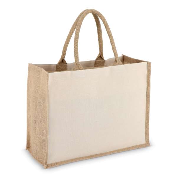 Jute-Baumwolle Tragetasche OEKO-TEX® 42,5 x 19 x 32cm 320g / m²