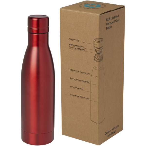 Vasa RCS-zertifizierte Kupfer-Vakuum Isolierflasche aus recyceltem Edelstahl, 500 ml
