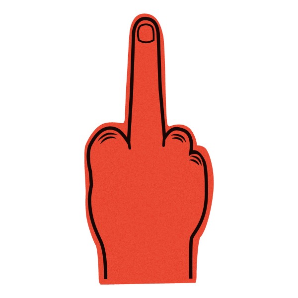 Winkehand aus Schaumstoff MITTELFINGER