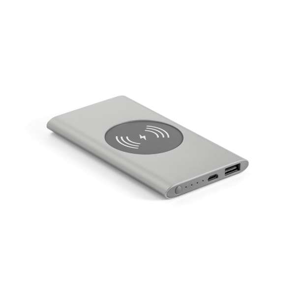 CASSINI Powerbank 4'000 mAh mit 5W wireless Ladegerät aus Recyceltes Aluminium (100 % rAL)