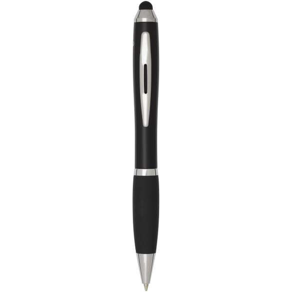 Nash RCS Stylus Kugelschreiber aus recyceltem Kunststoff mit farbigem Schaft und schwarzem Griff (bl
