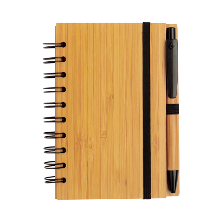 Bambus - Notizbuch A6 mit Kugelschreiber.