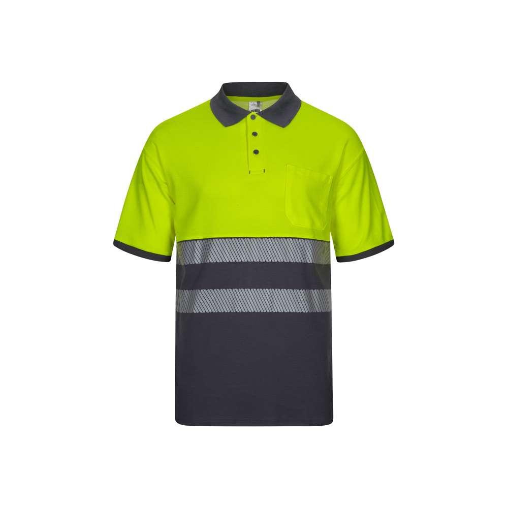 VL ACHELOUS Zweifarbiges Piqué-Poloshirt (150g / m²) mit kurzen Ärmeln, aus Baumwolle (55%) und Poly