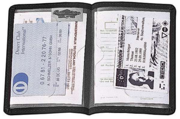 CreativDesign® Ausweistasche "Paper Label 2G" schwarz