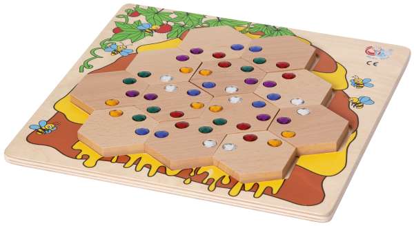 Legespiel Bienenkorb mit Glitzersteinen