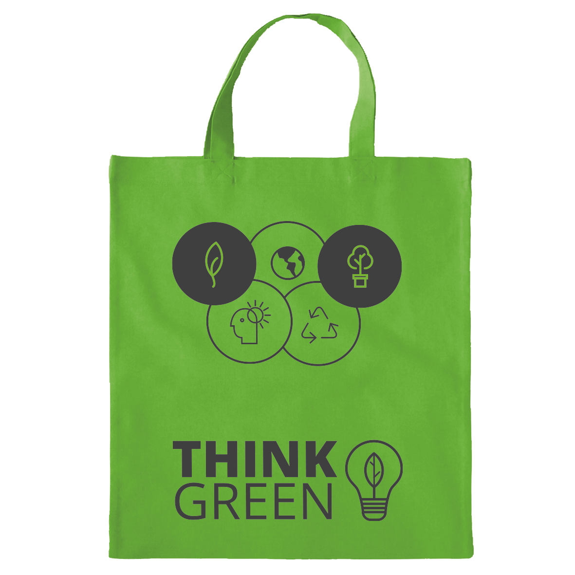 Baumwolltasche farbig mit kurzen Henkeln 136 gr / m2