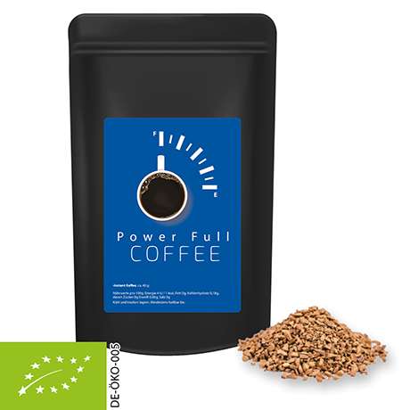 Bio Instant Kaffee, ca. 35g, Standbeutel Midi schwarz