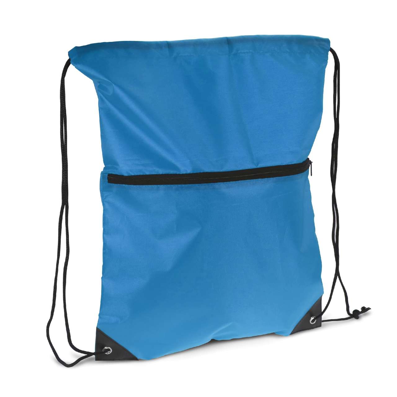 Kordelzugtasche 210T R-PET mit Reißverschluss