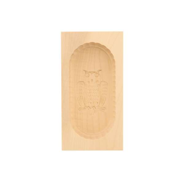 Butterform, eckig, 250 Gramm, Eule aus Holz 19 cm