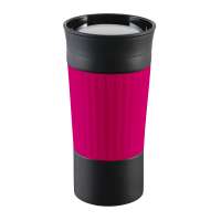 Becher schwarz, Hülle magenta