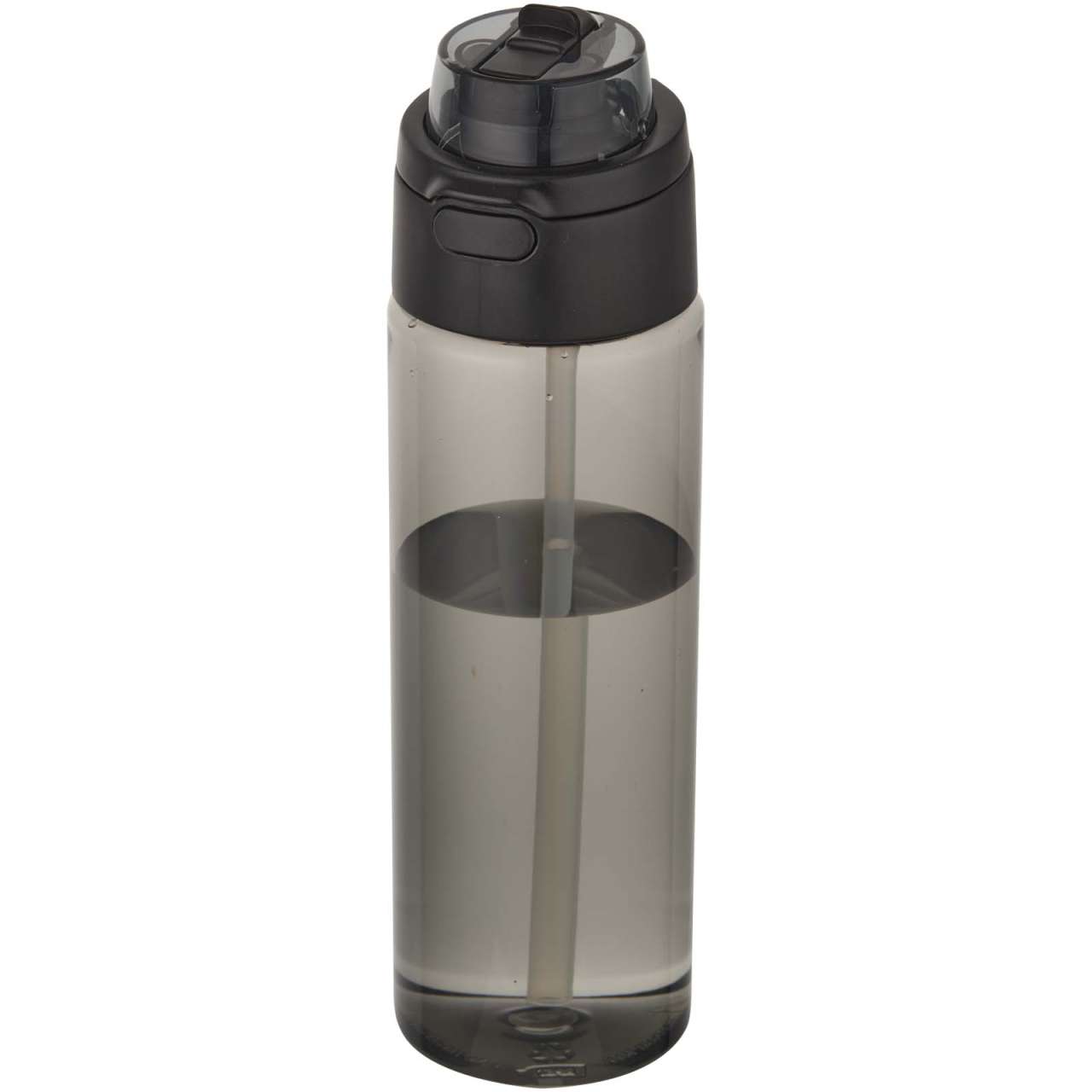 Theron 700 ml RCS-Wasserflasche aus recyceltem Kunststoff mit Multifunktionsdeckel und Klappstrohhal