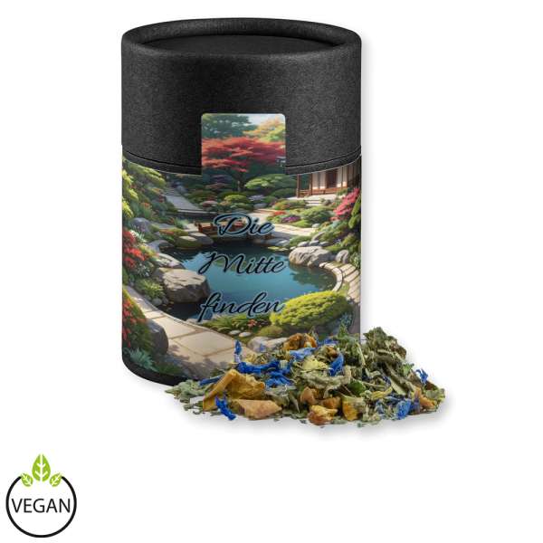 Kräutertee Harmonie, ca. 30g, Kraftpapierdose Midi schwarz