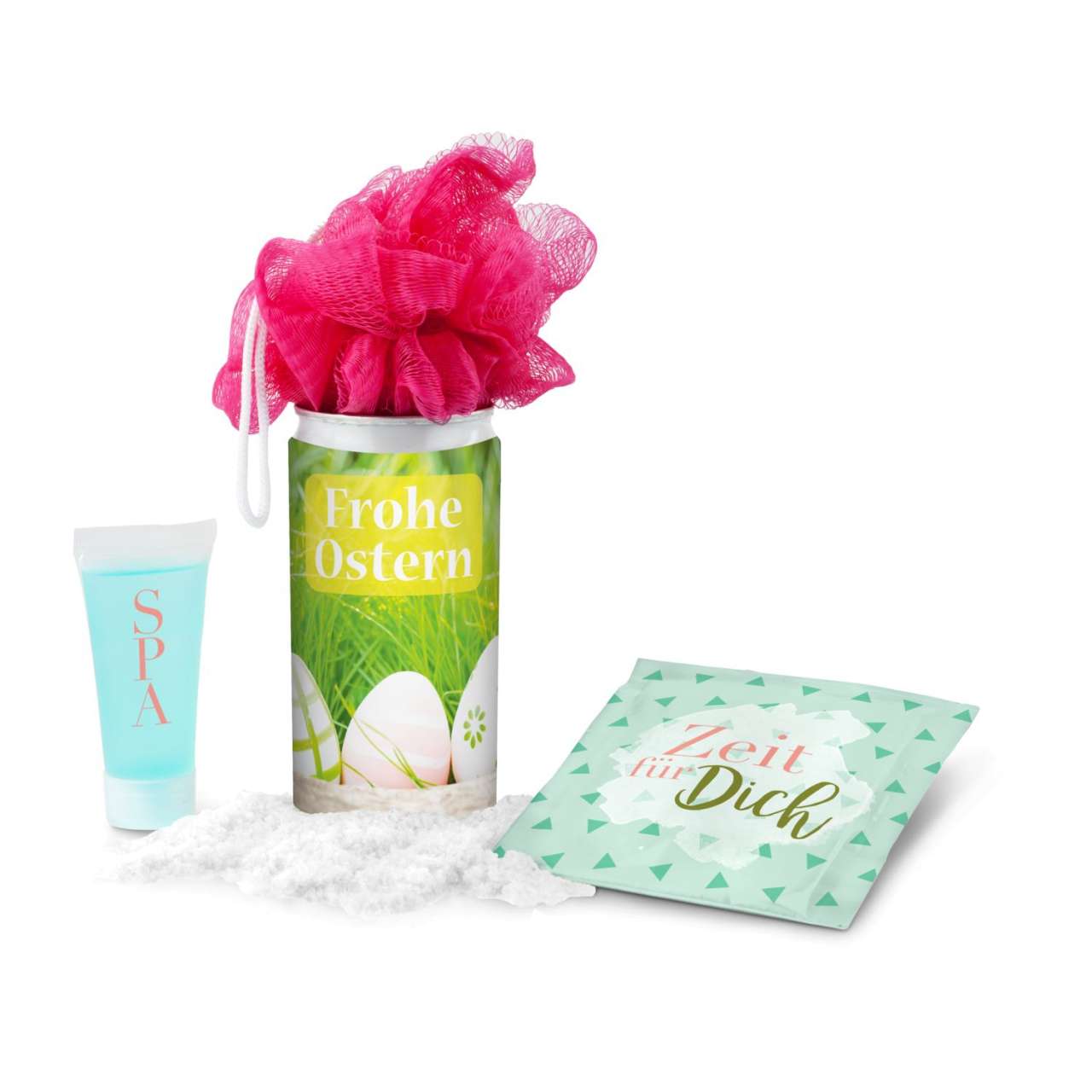 Geschenkset / Präsenteset: SPA Dose Ostern, das Nest in der Dose - Etikett Ostern
